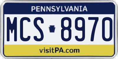 PA license plate MCS8970