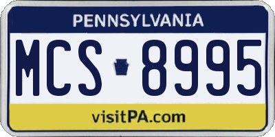 PA license plate MCS8995