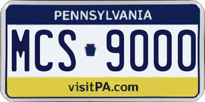 PA license plate MCS9000