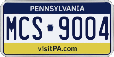 PA license plate MCS9004