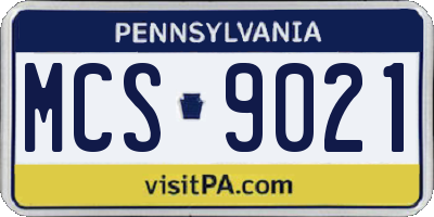 PA license plate MCS9021