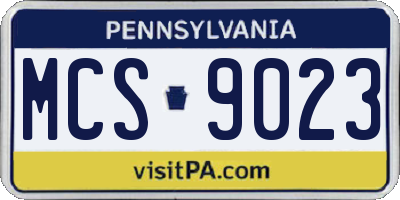 PA license plate MCS9023