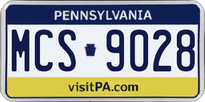 PA license plate MCS9028