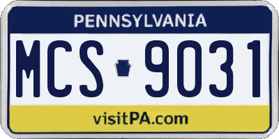PA license plate MCS9031