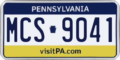 PA license plate MCS9041