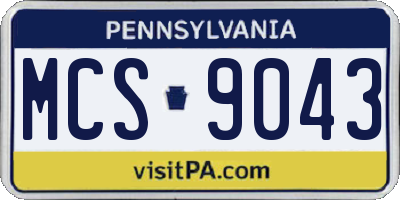 PA license plate MCS9043