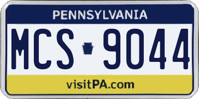 PA license plate MCS9044