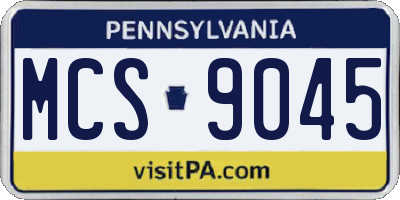 PA license plate MCS9045