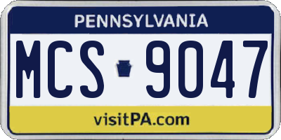 PA license plate MCS9047