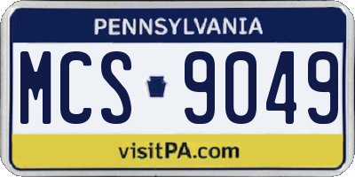 PA license plate MCS9049