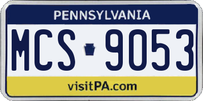 PA license plate MCS9053