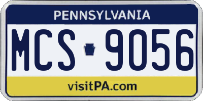PA license plate MCS9056
