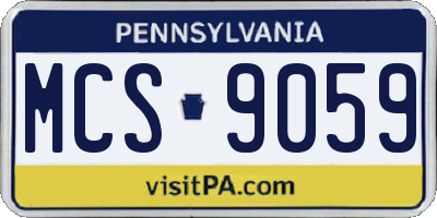 PA license plate MCS9059