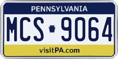 PA license plate MCS9064