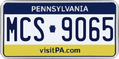 PA license plate MCS9065