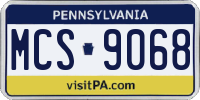 PA license plate MCS9068