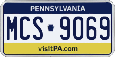 PA license plate MCS9069