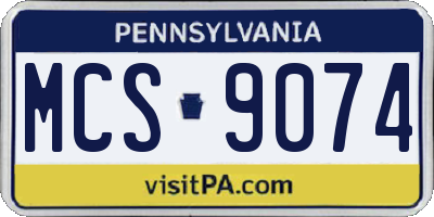 PA license plate MCS9074