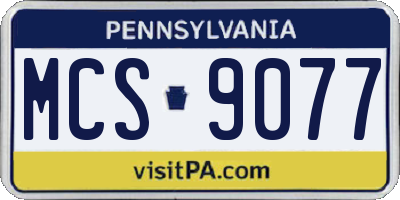 PA license plate MCS9077