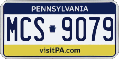 PA license plate MCS9079