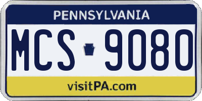 PA license plate MCS9080