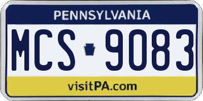 PA license plate MCS9083