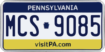 PA license plate MCS9085