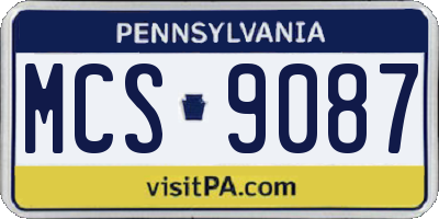 PA license plate MCS9087