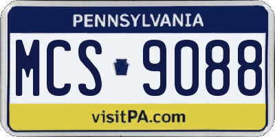 PA license plate MCS9088
