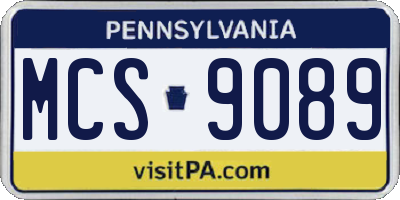 PA license plate MCS9089