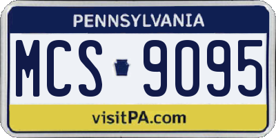 PA license plate MCS9095