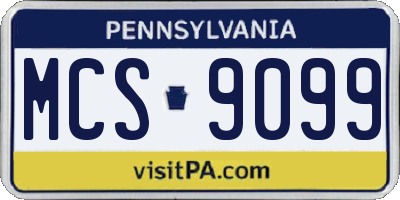 PA license plate MCS9099
