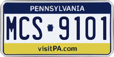 PA license plate MCS9101