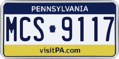 PA license plate MCS9117