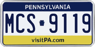 PA license plate MCS9119