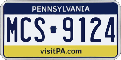 PA license plate MCS9124