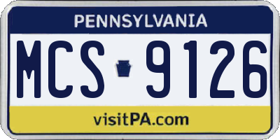 PA license plate MCS9126