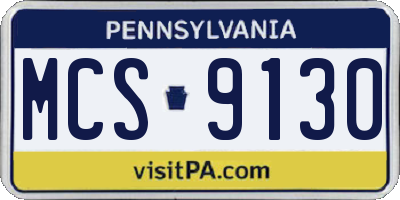 PA license plate MCS9130