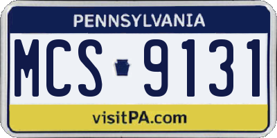 PA license plate MCS9131