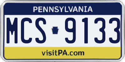 PA license plate MCS9133