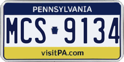 PA license plate MCS9134