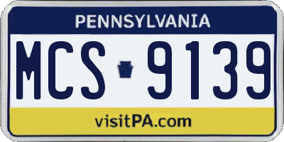 PA license plate MCS9139