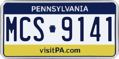 PA license plate MCS9141