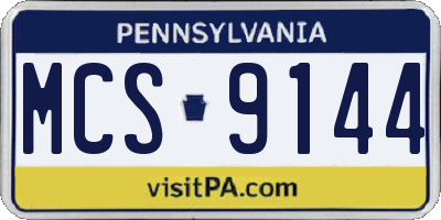 PA license plate MCS9144