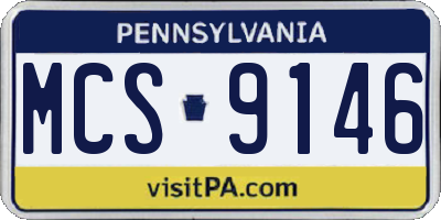 PA license plate MCS9146