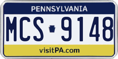 PA license plate MCS9148