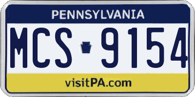 PA license plate MCS9154