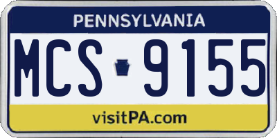 PA license plate MCS9155