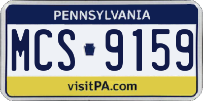 PA license plate MCS9159