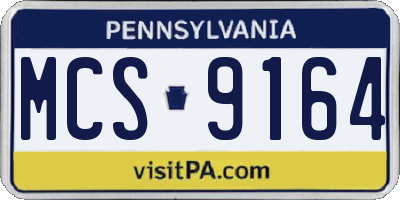 PA license plate MCS9164